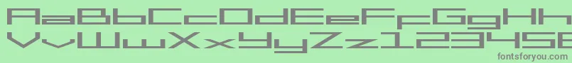 SF Square Head Extended-fontti – harmaat kirjasimet vihreällä taustalla