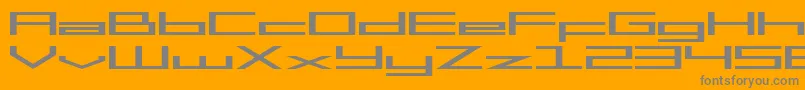 Czcionka SF Square Head Extended – szare czcionki na pomarańczowym tle