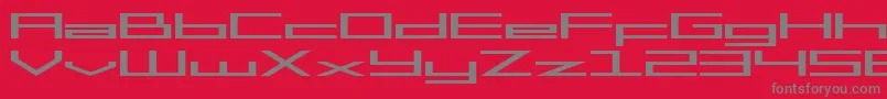 SF Square Head Extended-fontti – harmaat kirjasimet punaisella taustalla