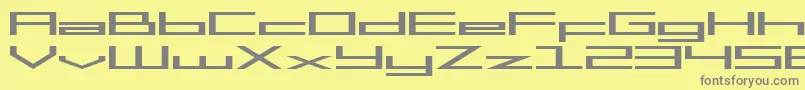 SF Square Head Extended-fontti – harmaat kirjasimet keltaisella taustalla