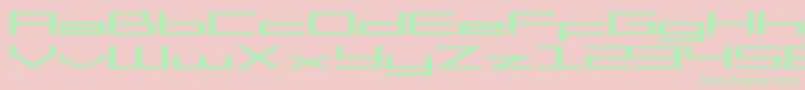 SF Square Head Extended-fontti – vihreät fontit vaaleanpunaisella taustalla
