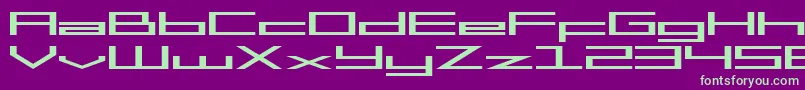 SF Square Head Extended-fontti – vihreät fontit violetilla taustalla
