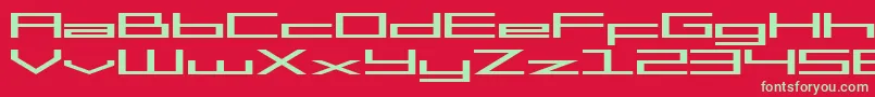 SF Square Head Extended-fontti – vihreät fontit punaisella taustalla