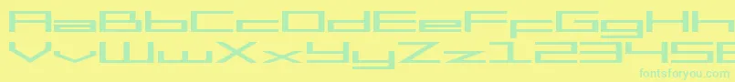 SF Square Head Extended-Schriftart – Grüne Schriften auf gelbem Hintergrund