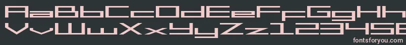 SF Square Head Extended-fontti – vaaleanpunaiset fontit mustalla taustalla