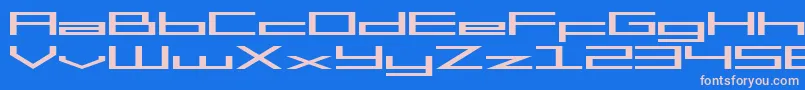 SF Square Head Extended-Schriftart – Rosa Schriften auf blauem Hintergrund