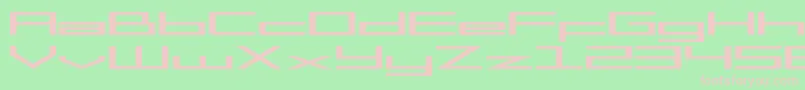 フォントSF Square Head Extended – 緑の背景にピンクのフォント