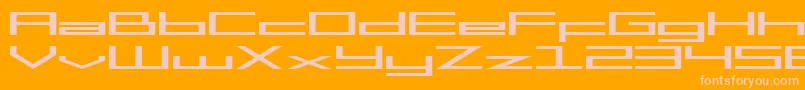 フォントSF Square Head Extended – オレンジの背景にピンクのフォント