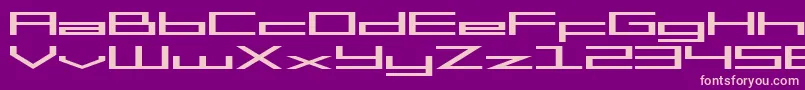 SF Square Head Extended-fontti – vaaleanpunaiset fontit violetilla taustalla