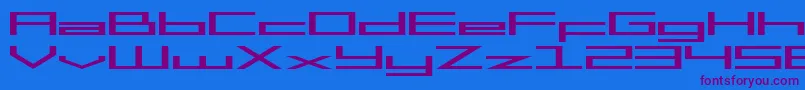 Czcionka SF Square Head Extended – fioletowe czcionki na niebieskim tle
