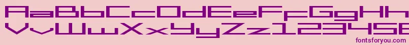 SF Square Head Extended-fontti – violetit fontit vaaleanpunaisella taustalla