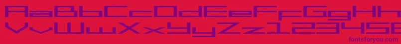 SF Square Head Extended-Schriftart – Violette Schriften auf rotem Hintergrund