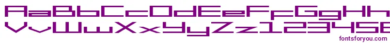 SF Square Head Extended-Schriftart – Violette Schriften auf weißem Hintergrund