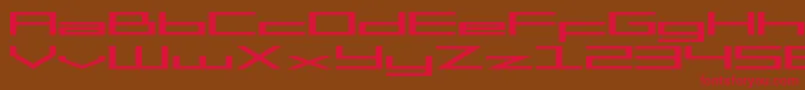 SF Square Head Extended-fontti – punaiset fontit ruskealla taustalla