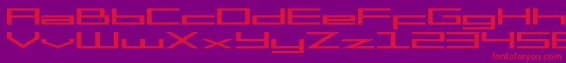 SF Square Head Extended-fontti – punaiset fontit violetilla taustalla