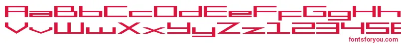 フォントSF Square Head Extended – 白い背景に赤い文字