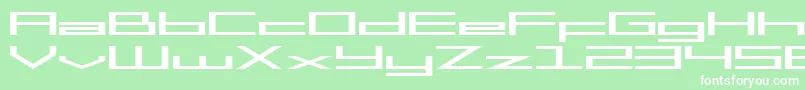 SF Square Head Extended-Schriftart – Weiße Schriften auf grünem Hintergrund