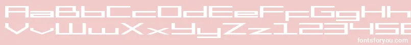 SF Square Head Extended-fontti – valkoiset fontit vaaleanpunaisella taustalla