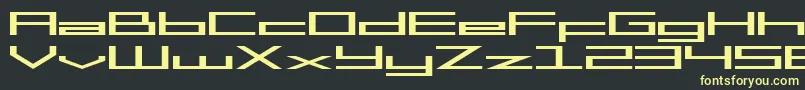SF Square Head Extended-Schriftart – Gelbe Schriften auf schwarzem Hintergrund