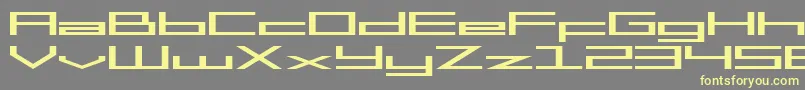 SF Square Head Extended-Schriftart – Gelbe Schriften auf grauem Hintergrund