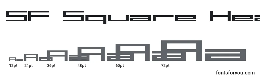 SF Square Head Extended Font Sizes
