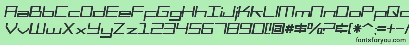 SF Square Head Italic Font – Black Fonts on Green Background