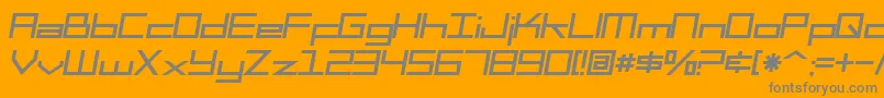 SF Square Head Italic Font – Gray Fonts on Orange Background