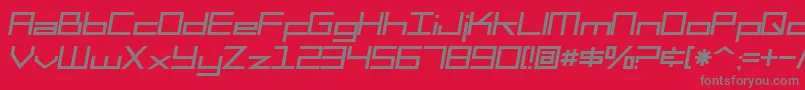SF Square Head Italic-Schriftart – Graue Schriften auf rotem Hintergrund