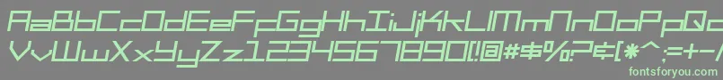 SF Square Head Italic Font – Green Fonts on Gray Background