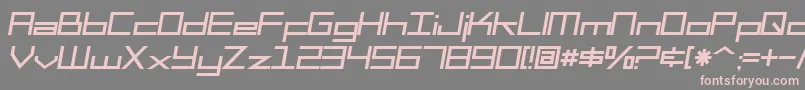 フォントSF Square Head Italic – 灰色の背景にピンクのフォント