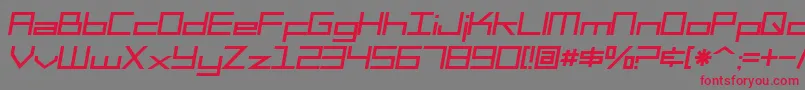 SF Square Head Italic Font – Red Fonts on Gray Background