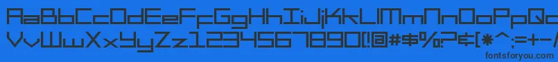 SF Square Head-Schriftart – Schwarze Schriften auf blauem Hintergrund