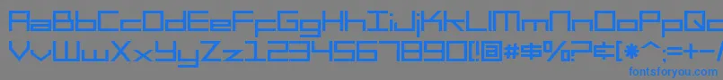 SF Square Head-Schriftart – Blaue Schriften auf grauem Hintergrund