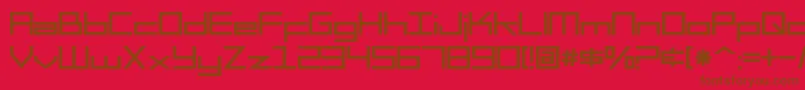 SF Square Head-fontti – ruskeat fontit punaisella taustalla