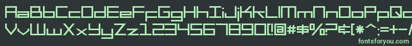 SF Square Head Font – Green Fonts on Black Background