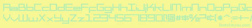 Czcionka SF Square Head – zielone czcionki na żółtym tle