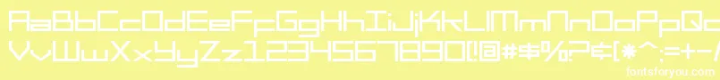 SF Square Head-fontti – valkoiset fontit keltaisella taustalla