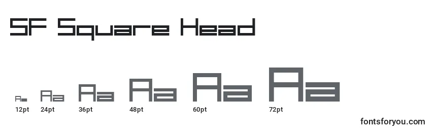 Размеры шрифта SF Square Head