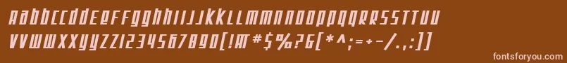 Czcionka SF Square Root Bold Oblique – różowe czcionki na brązowym tle