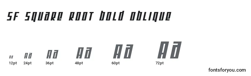 Tamanhos de fonte SF Square Root Bold Oblique
