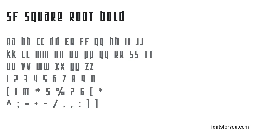 Schriftart SF Square Root Bold – Alphabet, Zahlen, spezielle Symbole