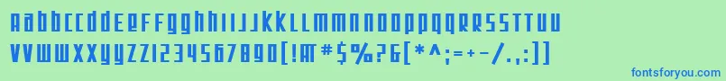 Шрифт SF Square Root Bold – синие шрифты на зелёном фоне