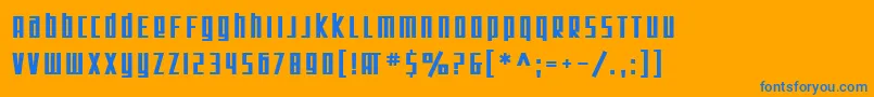 SF Square Root Bold Font – Blue Fonts on Orange Background