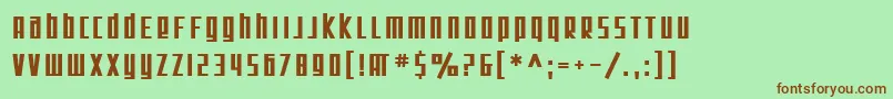 SF Square Root Bold-fontti – ruskeat fontit vihreällä taustalla