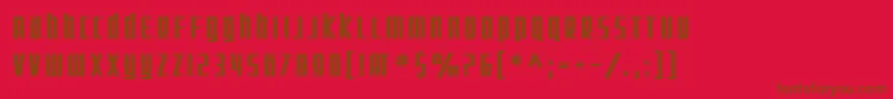 fuente SF Square Root Bold – Fuentes Marrones Sobre Fondo Rojo
