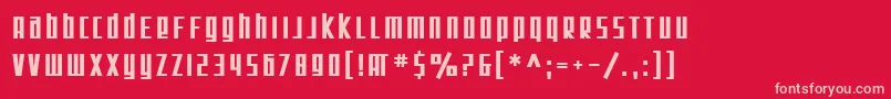 フォントSF Square Root Bold – 赤い背景にピンクのフォント