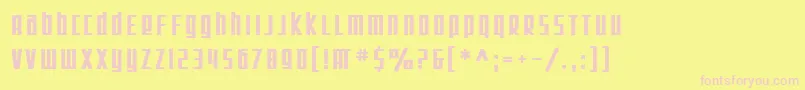 SF Square Root Bold Font – Pink Fonts on Yellow Background