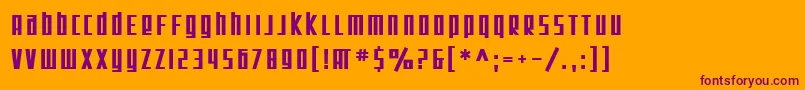 Saiba mais sobre a fonte SF Square Root Bold Fonte SF Square Root Bold – fontes roxas em um fundo laranja