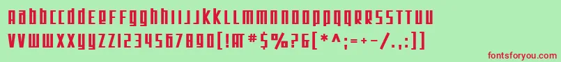 SF Square Root Bold Font – Red Fonts on Green Background