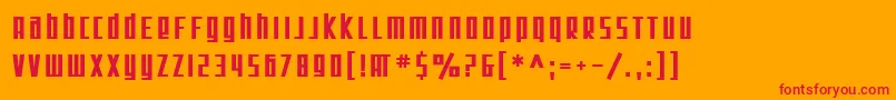 SF Square Root Bold Font – Red Fonts on Orange Background